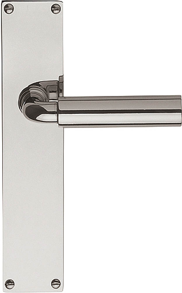 1923MPSFC - unsprung lever handle on blank plate bright nickel