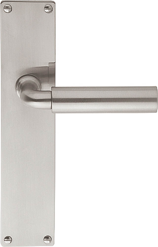 1923MPSFC - unsprung lever handle on blank plate satin nickel