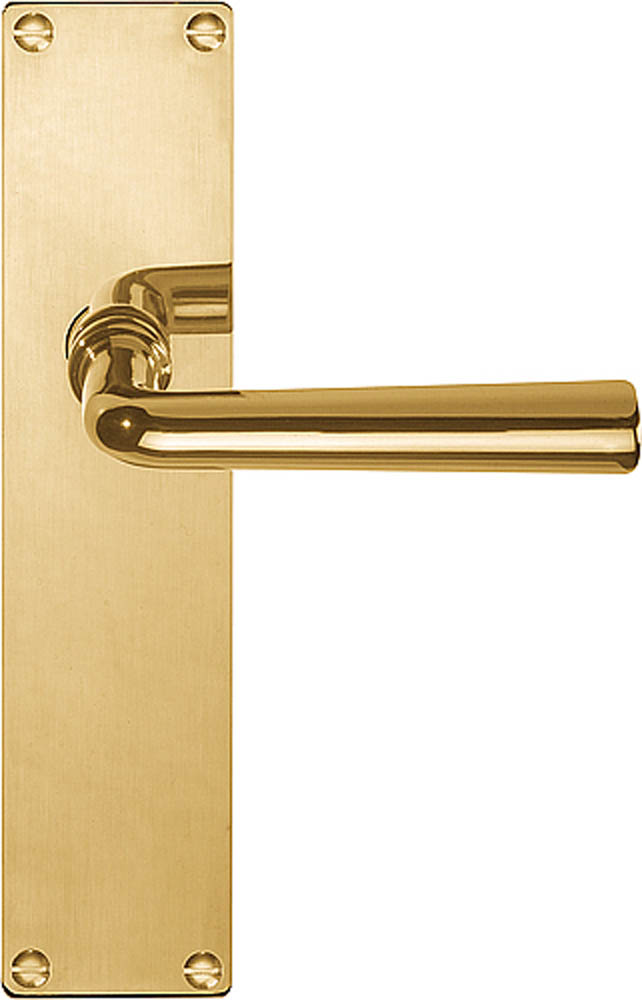 1925MPSFC - unsprung lever handle on blank plate brass unlacquered