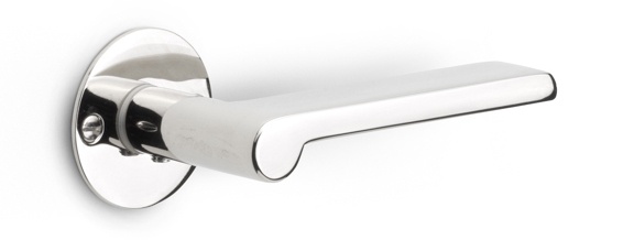 1927MRR50 - unsprung lever handle on rose bright nickel