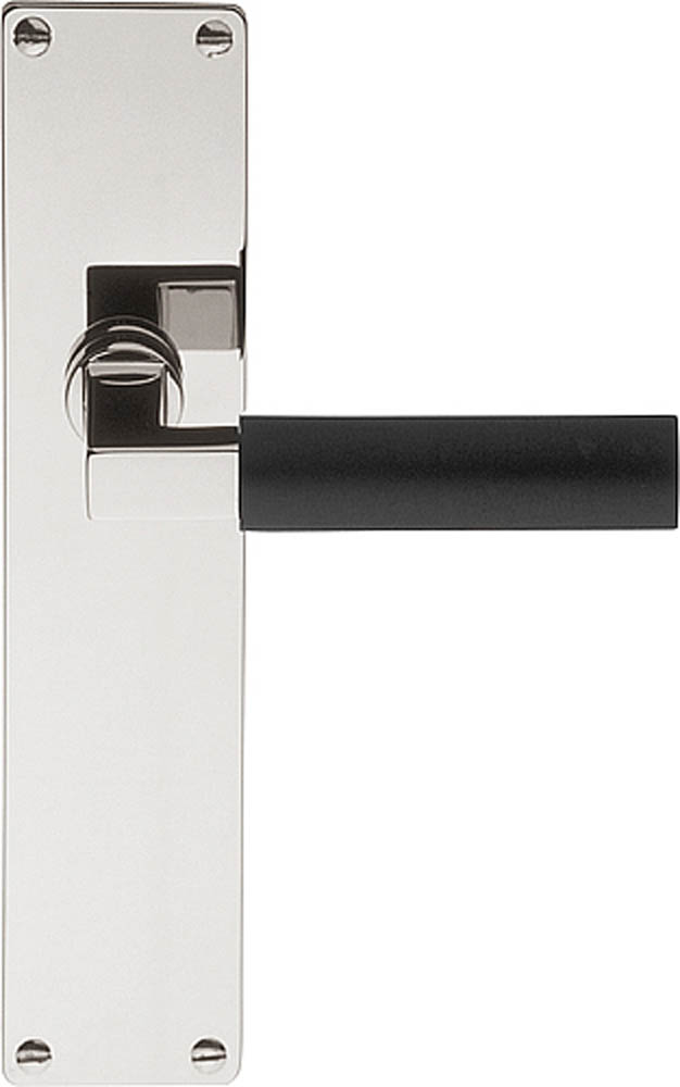 1930MPSFC - unsprung lever handle on blank plate bright nickel/ebony wood