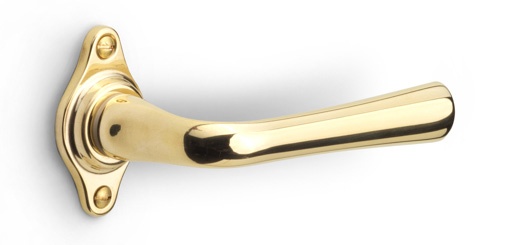 1948MRL - unsprung lever handle on rose brass unlacquered