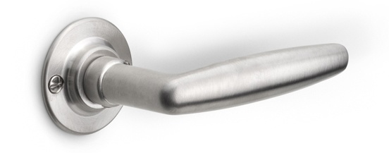 1938GRR50 - sprung lever handle on rose satin nickel