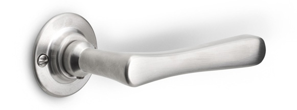 1935GRR50 - sprung lever handle on rose satin nickel
