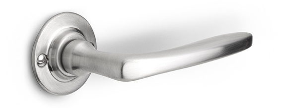 1905GRR50 - solid sprung door handle on round rose bronze