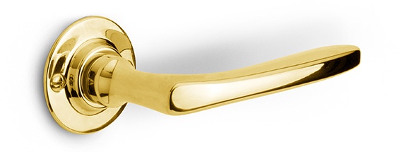 1905GRR50 - solid sprung door handle on round rose bronze