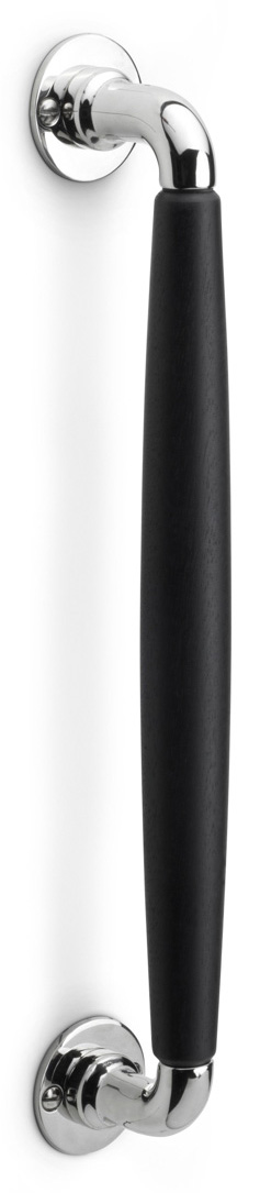 MG1932A - pull handle bright nickel/ebony wood