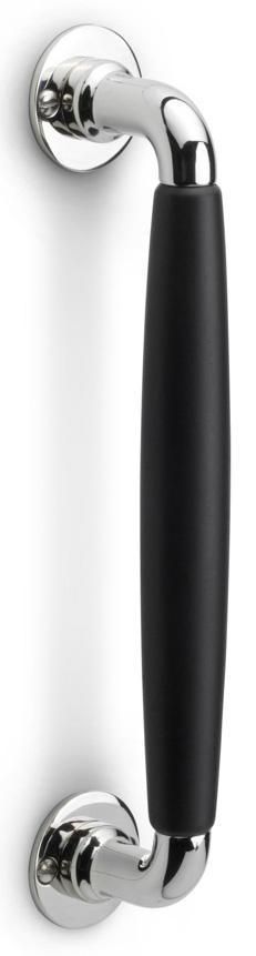 MG1932B - pull handle bright nickel/ebony wood