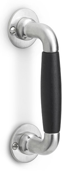 MG1932C - pull handle bright nickel/ebony wood