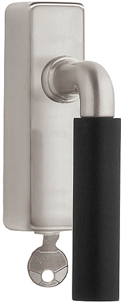 1923-DKLOCK-O - L TIMELESS 1923-DK-LOCK-O locking tilt and turn window handle satin nickel/ebony wood left-turning