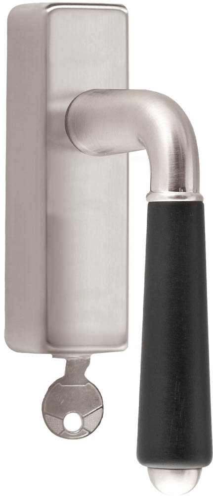 1952-DKLOCK-O - R TIMELESS 1952-DK-LOCK-O locking tilt and turn window handle bright nickel/ebony wood right-turning