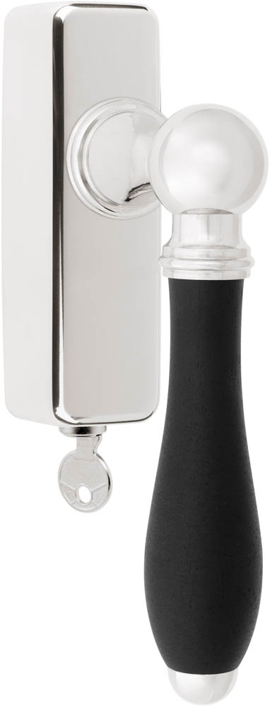 1815-DKLOCK-O - R TIMELESS 1815-DK-LOCK-O locking tilt and turn window handle bright nickel/ebony wood right-turning