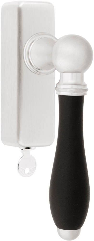 1815-DKLOCK-O - L TIMELESS 1815-DK-LOCK-O locking tilt and turn window handle satin nickel/ebony wood left-turning