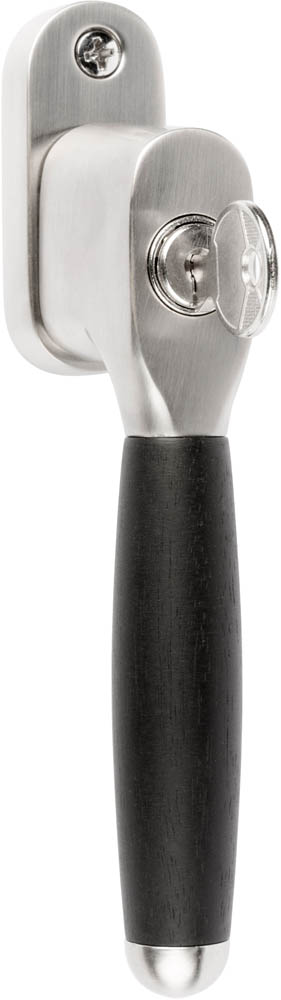 1932-DK-FA - L TIMELESS 1932-DK-FA locking offset tilt and turn window handle satin nickel/ebony wood left-turning