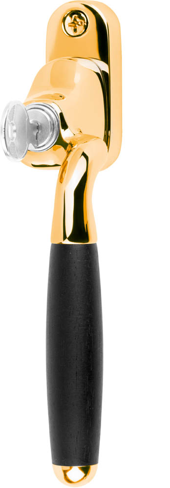 1932-DK-FA - R TIMELESS 1932-DK-FA locking offset tilt and turn window handle brass unlacquered/ebony wood right-turning