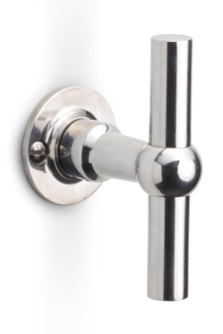 FVT85/40 - solid unsprung door handle on rose  satin stainless steel