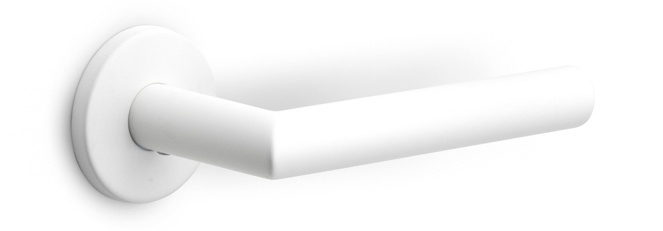 LB2-19 - sprung lever handle on rose EN1906 class 3 white