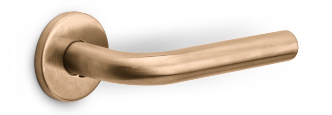 LB3-19 - sprung lever handle on rose EN1906 class 3 PVD light bronze