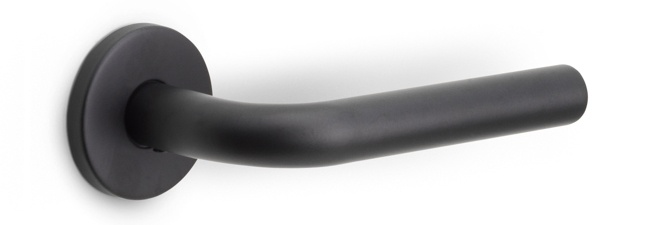 LB3-19 - sprung lever handle on rose EN1906 class 3 satin black