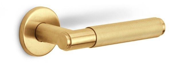 LB5 - sprung door handle on rose EN1906 class 3 PVD light bronze