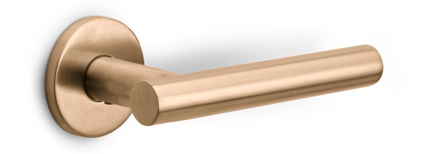 LB7-19 - sprung lever handle on rose EN1906 class 3 PVD light bronze