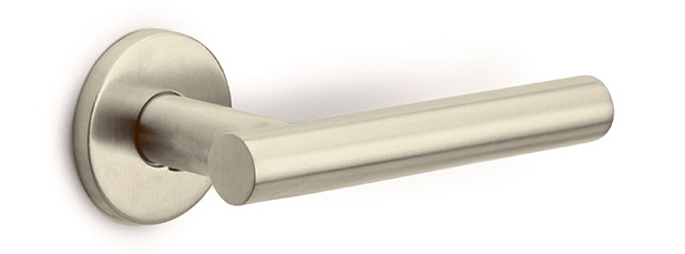 LB7-19 - sprung door handle on rose EN1906 class 3 PVD light bronze