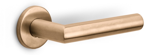 LB2-22 - sprung lever handle on rose EN1906 class 3 PVD light bronze