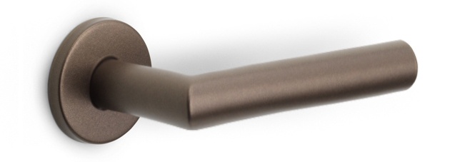 LB2-22 - sprung door handle on rose EN1906 class 3 PVD light bronze