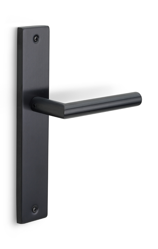 LB2-19P14SFC - sprung lever handle on blank plate PVD gunmetal