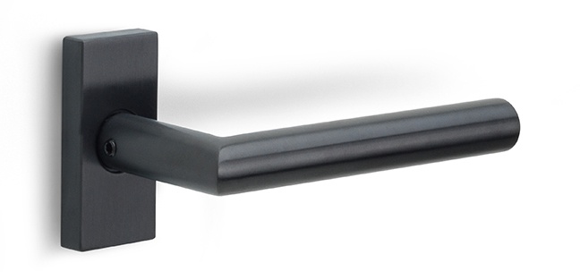 LB2-19Q32 - sprung lever handle on rose PVD gunmetal