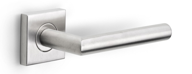 LB219P13SFC - sprung door handle on oval blind plate