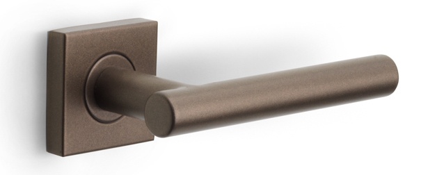 LB7-19BSQ - sprung lever handle on rose bronze