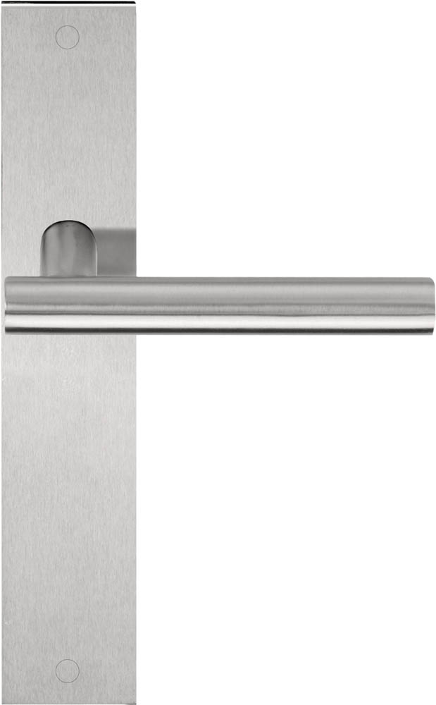 LB7-19P236SFC - unsprung lever handle on blank plate satin stainless steel