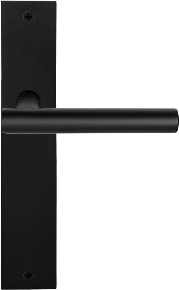 LB7-19P236SFC - unsprung lever handle on blank plate satin black
