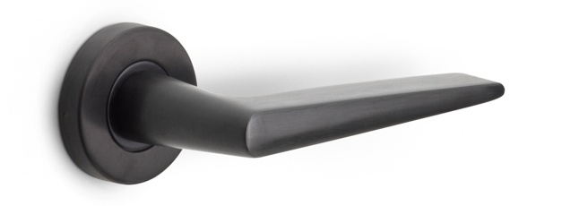 LB21H - sprung door handle on rose PVD light bronze