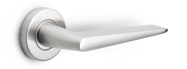 LB21H - sprung door handle on rose PVD light bronze