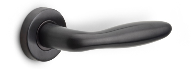 LB18H - sprung door handle on rose PVD gunmetal