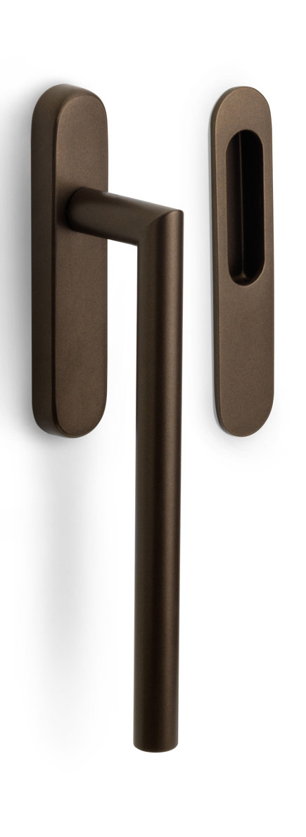 LB230Y - solid set internal lift-up sliding door handle porfile including cylinder hole PC69