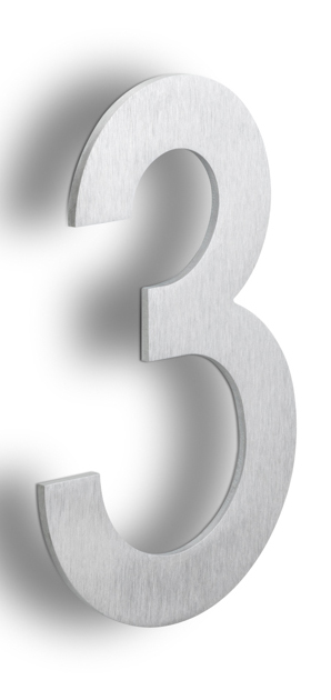 LSQHN150-3 - numeral satin stainless steel