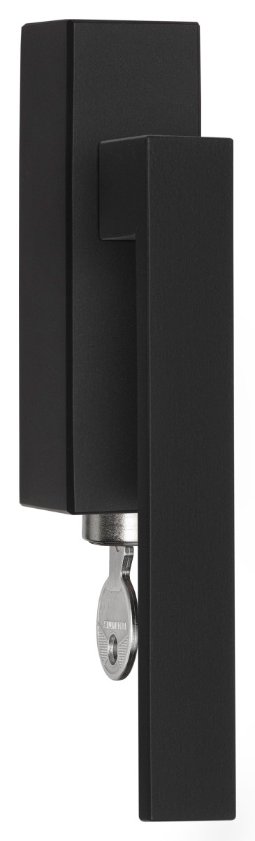 LSQ2CB-DKLOCK - locking tilt and turn window handle with short neck satin black L/R