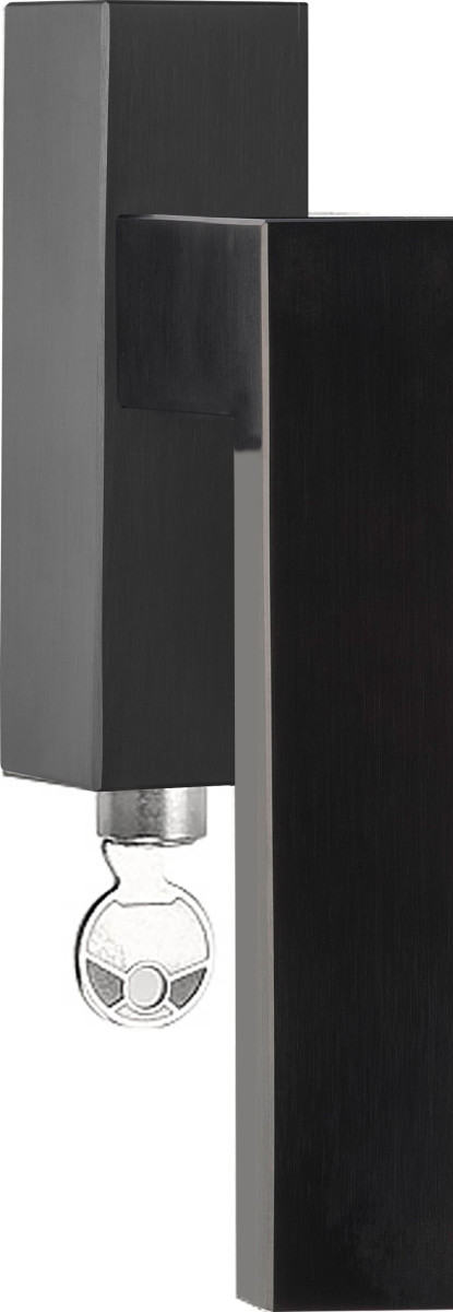 LSQ4-DKLOCK - R SQUARE LSQ4-DKLOCK locking tilt and turn window handle PVD satin black right-turning