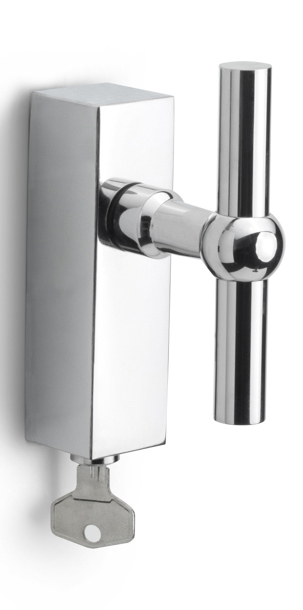 FVT100-DKLOCK - locking tilt and turn window handle polished stainless steel