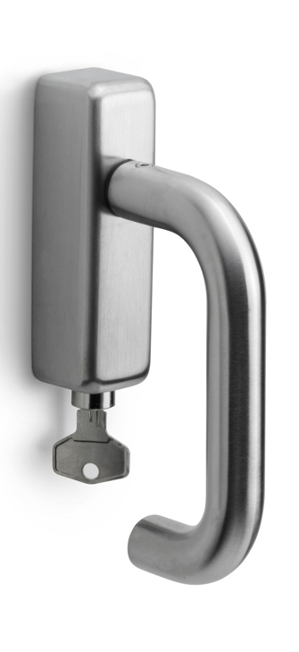 LB1-DKLOCK-O - locking tilt and turn window handle satin stainless steel
