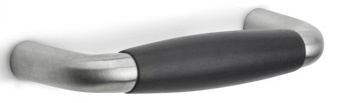 MG1932/96 - cabinet handle 96mm c.t.c. satin nickel/ebony wood