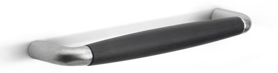 MG1932/160 - cabinet handle 160mm c.t.c. satin nickel/ebony wood