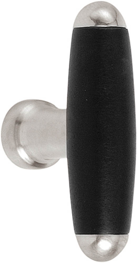 1932M - cabinet knob satin nickel/ebony wood