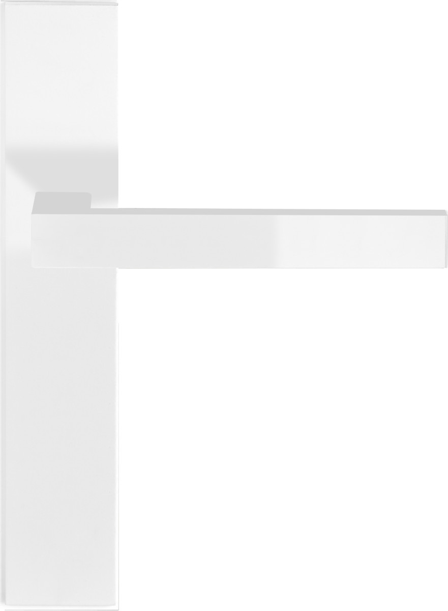LSQ2CBP236SFC - unsprung lever handle with short neck on blank plate white