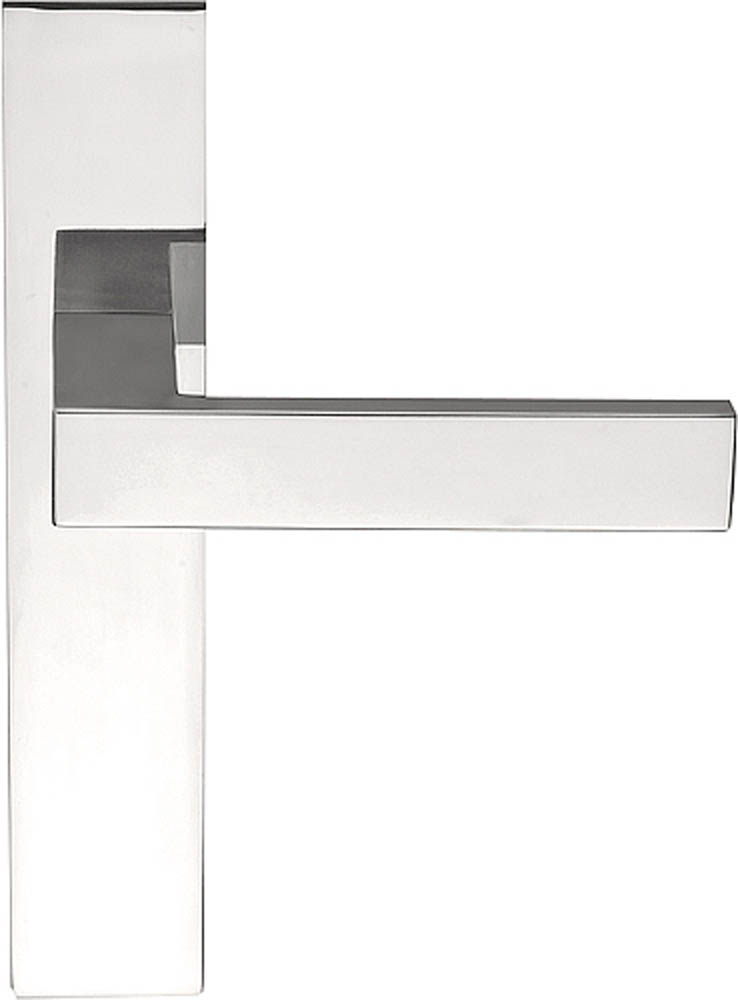 LSQ4P236SFC - unsprung lever handle on blank plate PVD satin stainless steel