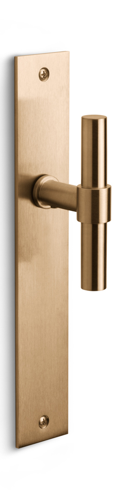 PBT15P236SFC - unsprung lever handle on blank plate PVD light bronze