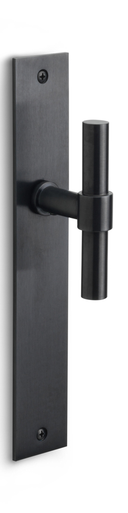 PBT15P236SFC - unsprung lever handle on blank plate PVD satin black